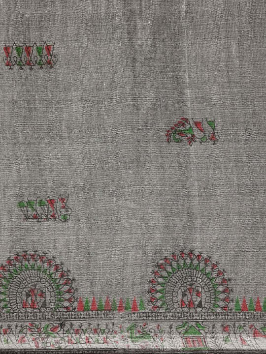 DESH BIDESH Warli Pure Cotton Taant Saree