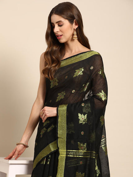 DESH BIDESH Ethnic Motifs Zari Taant Saree