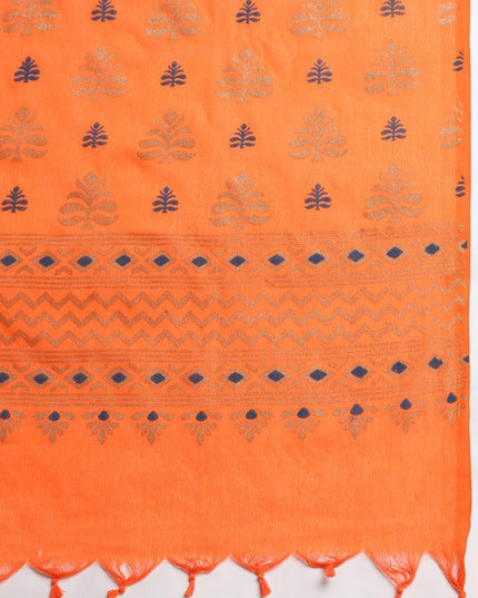 DESH BIDESH Woven Design Ethnic Motifs Pure Cotton Khadi Saree