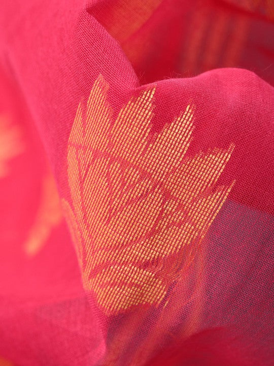 DESH BIDESH Ethnic Motifs Woven Design Pure Cotton Taant Saree