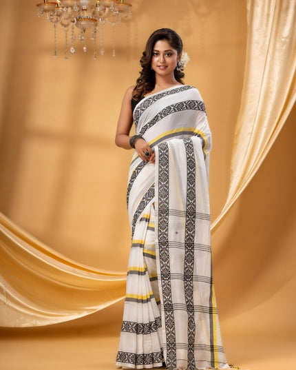 DESH BIDESH Woven Design Pure Cotton Taant Saree
