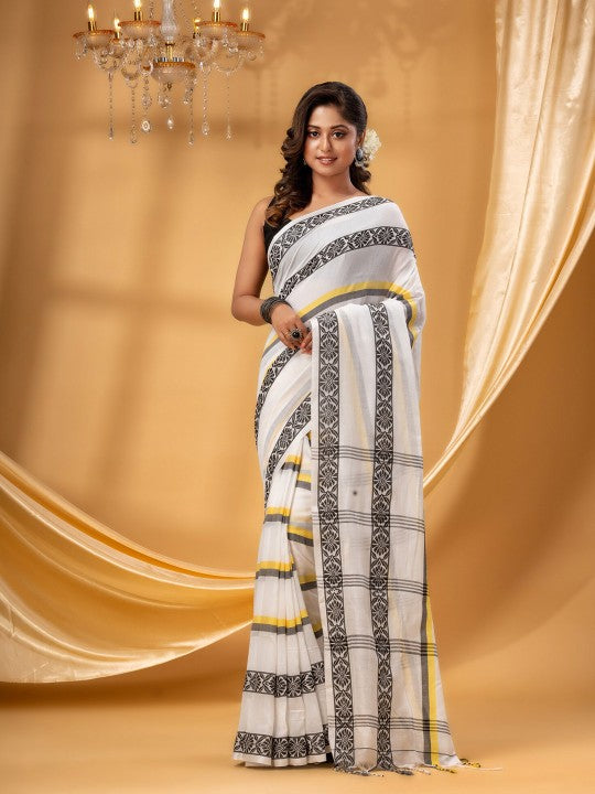 DESH BIDESH Woven Design Pure Cotton Taant Saree