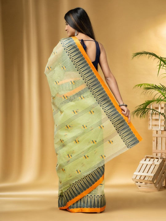 DESH BIDESH Woven Design Pure Cotton Taant Saree