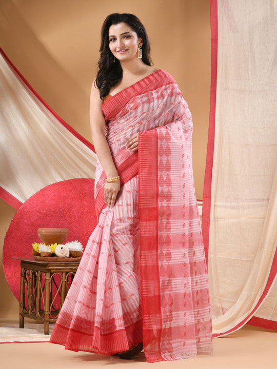 DESH BIDESH Women Pure Cotton Woven Design Taant Saree
