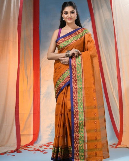 DESH BIDESH Pure Cotton Woven Design Saree with Intricate Border
