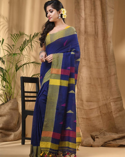 Desh Bidesh Pure Cotton Woven Design Handloom Taant Saree