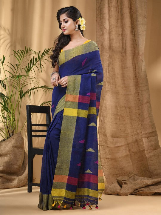 Desh Bidesh Pure Cotton Woven Design Handloom Taant Saree