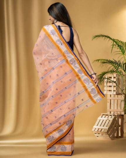 DESH BIDESH Ethnic Motifs Woven Design Pure Cotton Taant Saree