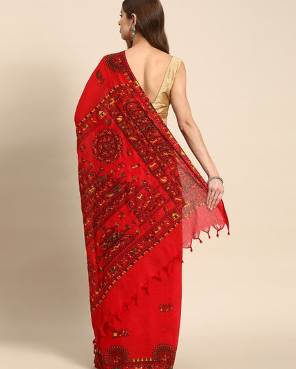 DESH BIDESH Warli Pure Cotton Taant Saree