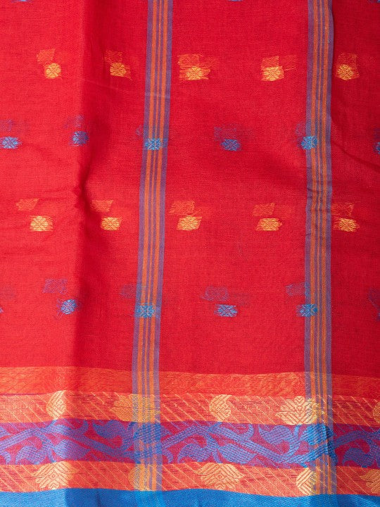 DESH BIDESH Ethnic Motifs Woven Design Pure Cotton Taant Saree