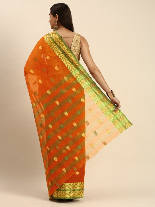 DESH BIDESH Woven Design Pure Cotton Taant Saree