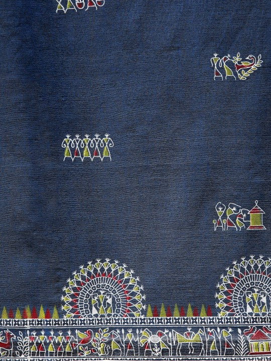 DESH BIDESH Warli Pure Cotton Taant Saree