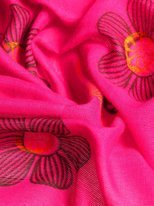 DESH BIDESH Floral Pure Cotton Taant Saree