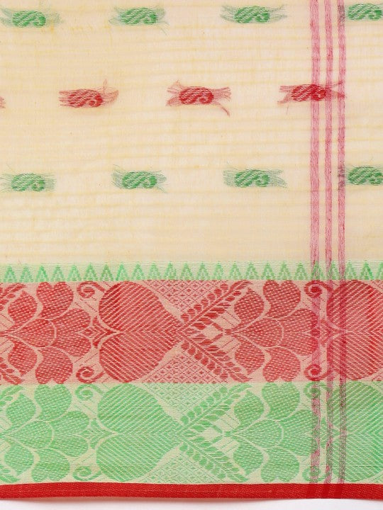 DESH BIDESH Woven Design Pure Cotton Taant Saree