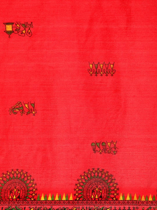 DESH BIDESH Warli Pure Cotton Taant Saree