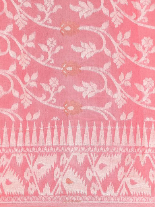 DESH BIDESH Woven Design Ethnic Motifs Pure Cotton Jamdani Saree