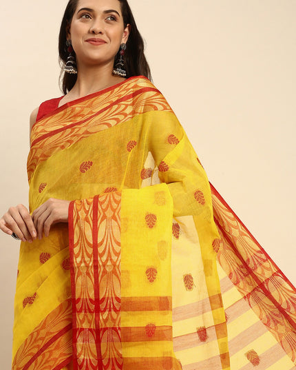 DESH BIDESH Woven Design Pure Cotton Taant Saree