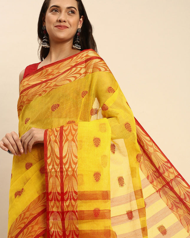 DESH BIDESH Woven Design Pure Cotton Taant Saree