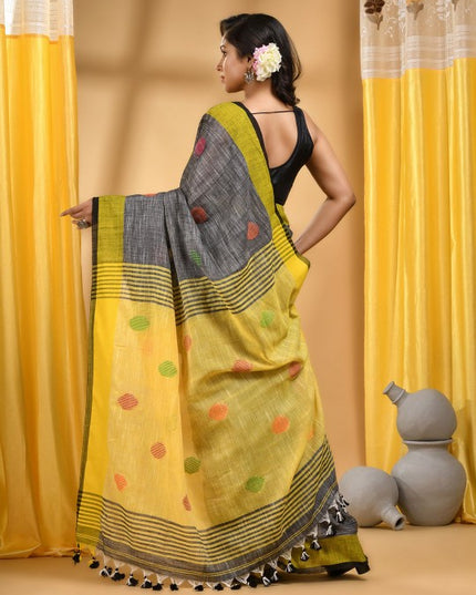 DESH BIDESH Women Woven Design Pure Cotton Khadi Saree