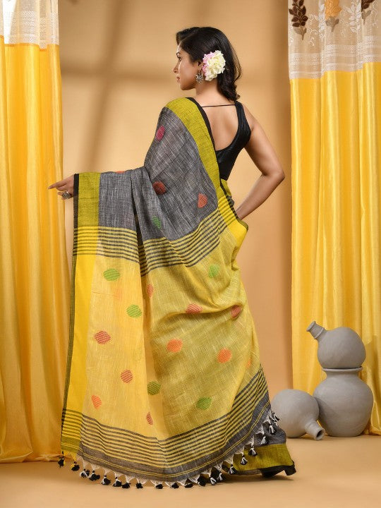 DESH BIDESH Women Woven Design Pure Cotton Khadi Saree
