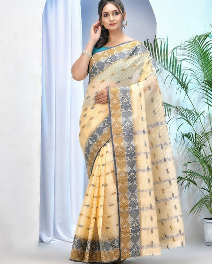DESH BIDESH Woven Design Pure Cotton Taant Saree