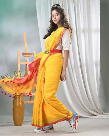 DESH BIDESHWomen Woven Design Pure Cotton Taant Saree