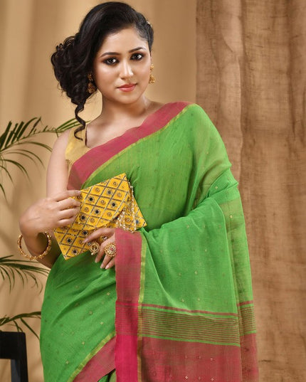DESH BIDESH Ethnic Motifs Woven Design Taant Saree