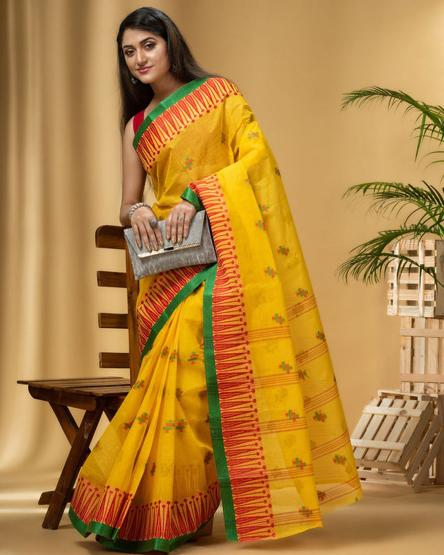 DESH BIDESH Woven Design Pure Cotton Taant Saree