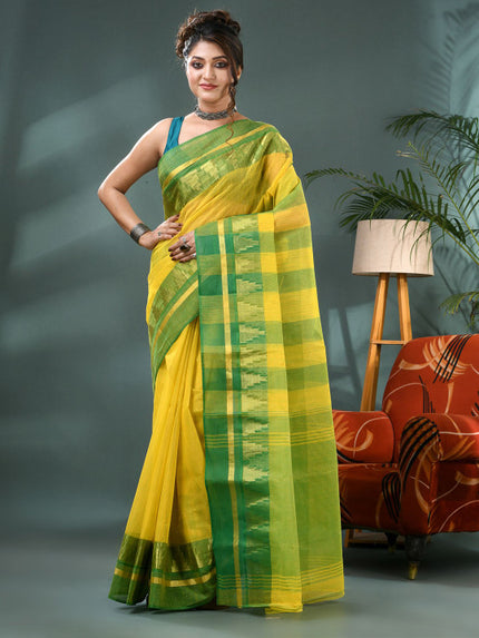 DESH BIDESH Bandhani Zari Pure Cotton Taant Saree