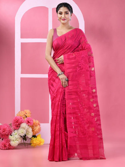 DESH BIDESH Woven Design Pure Cotton Taant Saree - Sarees for Women 33210529