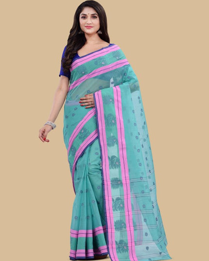 DESH BIDESH Woven Design Pure Cotton Taant Saree