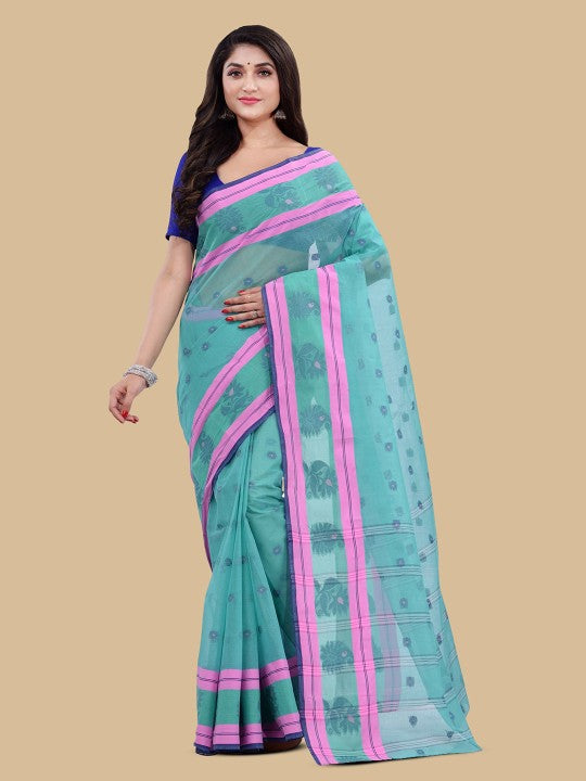 DESH BIDESH Woven Design Pure Cotton Taant Saree