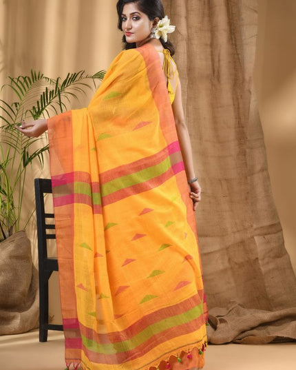 DESH BIDESH Woven Design Pure Cotton Taant Saree