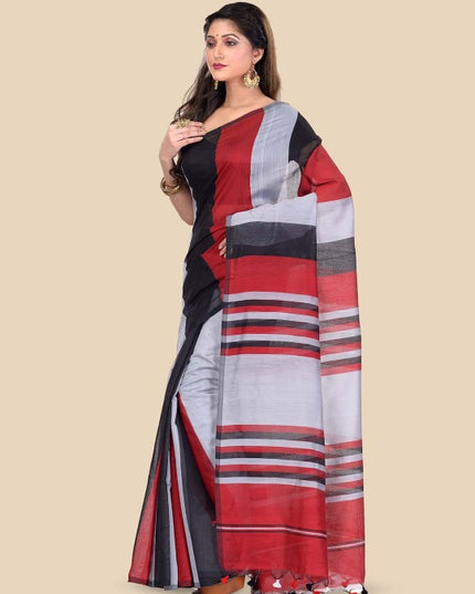 DESH BIDESH Striped Silk Cotton Saree