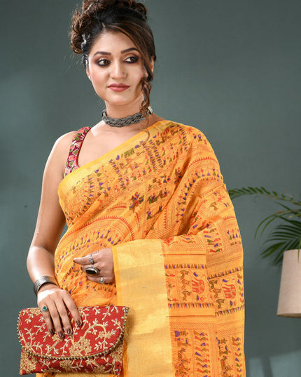 DESH BIDESH Warli Printed Bandhani Saree - Sarees for Women 35203541