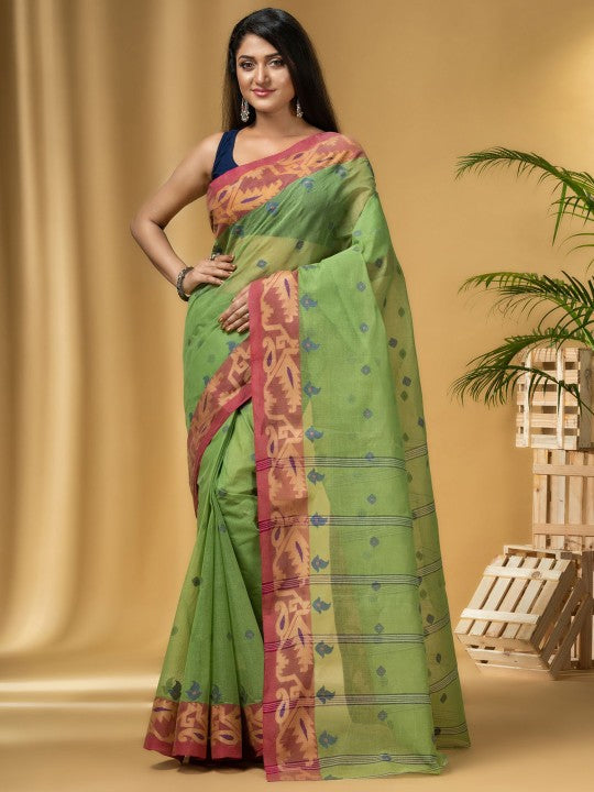 DESH BIDESH Ethnic Motifs Pure Cotton Handloom Saree