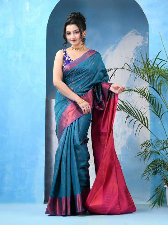 DESH BIDESH Woven Design Zari Tissue Kanjeevaram Saree