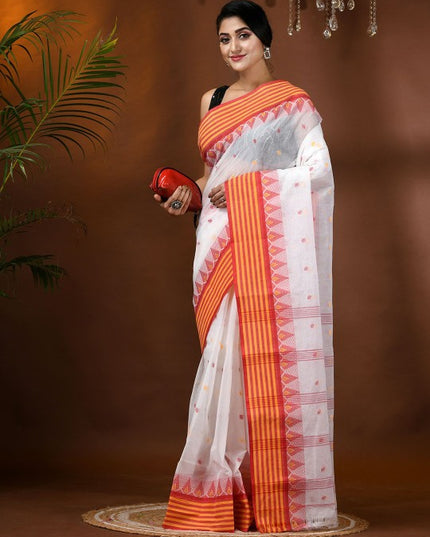 DESH BIDESH Women's Elegant Floral Pure Cotton Taant Saree