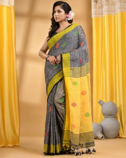 DESH BIDESH Women Woven Design Pure Cotton Khadi Saree