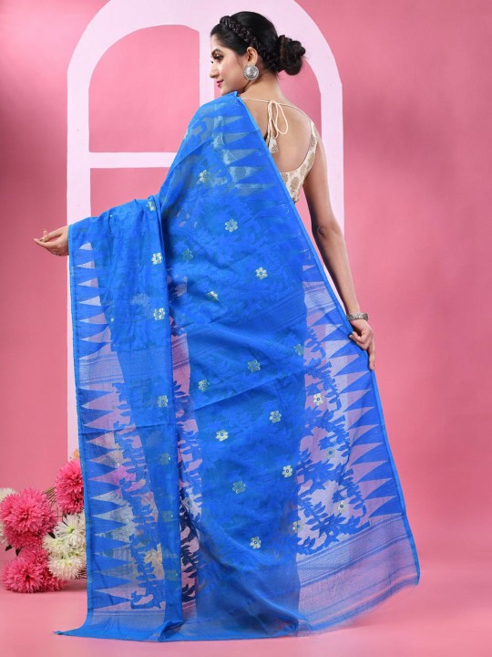 DESH BIDESH Paisley Handloom Jamdani Saree