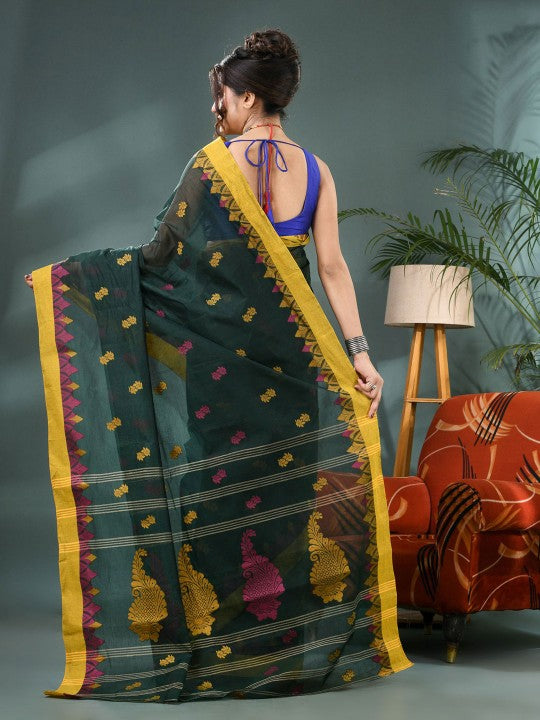 DESH BIDESH Woven Design Pure Cotton Taant Saree