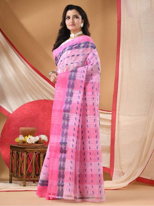 DESH BIDESH Woven Design Pure Cotton Taant Saree