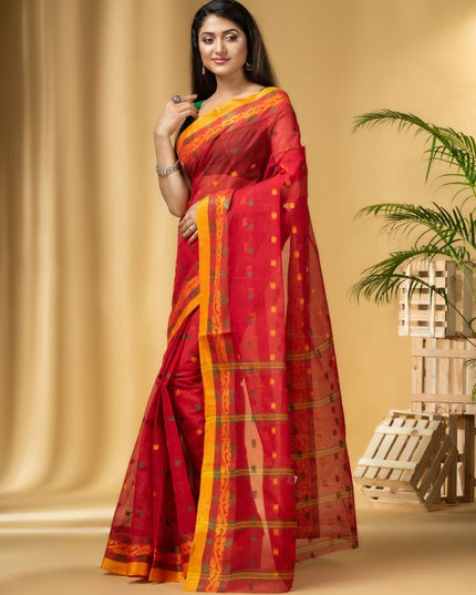 DESH BIDESH Woven Design Pure Cotton Taant Saree