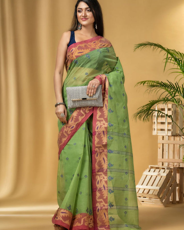 DESH BIDESH Ethnic Motifs Pure Cotton Handloom Saree