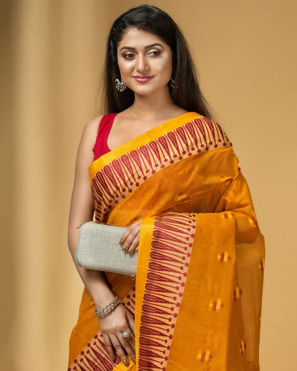 DESH BIDESH Woven Design Pure Cotton Taant Saree