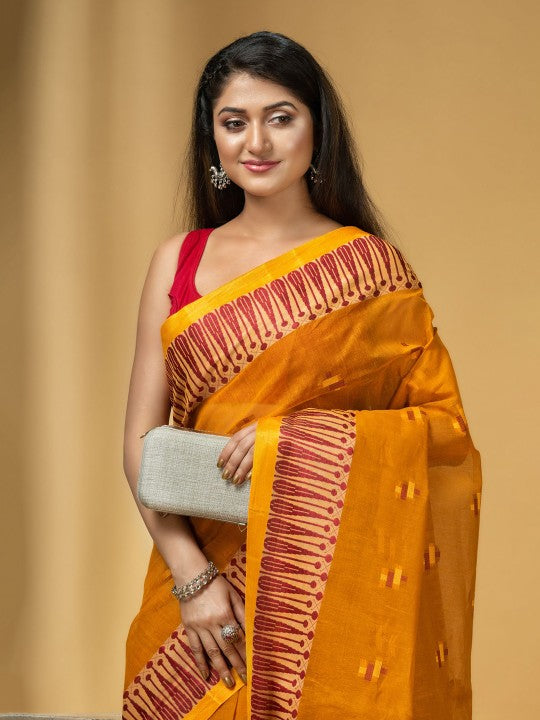 DESH BIDESH Woven Design Pure Cotton Taant Saree
