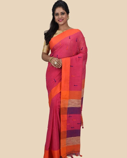 DESH BIDESH Woven Design Pure Cotton Taant Saree