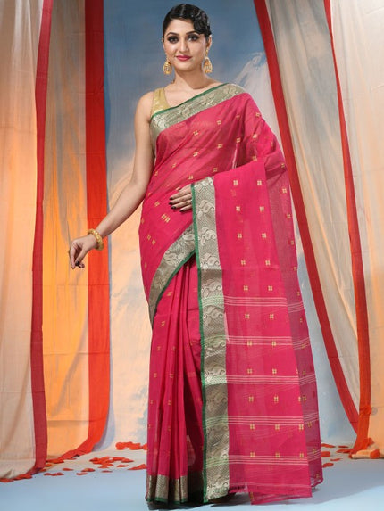 DESH BIDESH Women's Ethnic Motifs Pure Cotton Saree with Blouse Piece