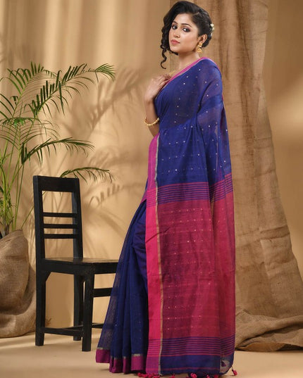 DESH BIDESH Embellished Sequinned Taant Saree