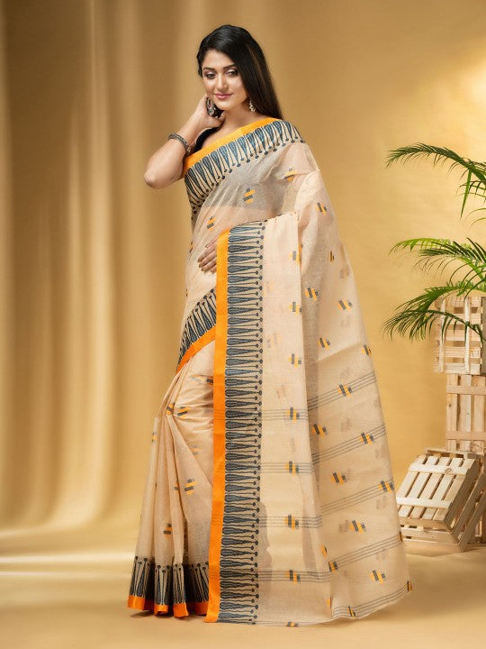 DESH BIDESH Woven Design Pure Cotton Taant Saree